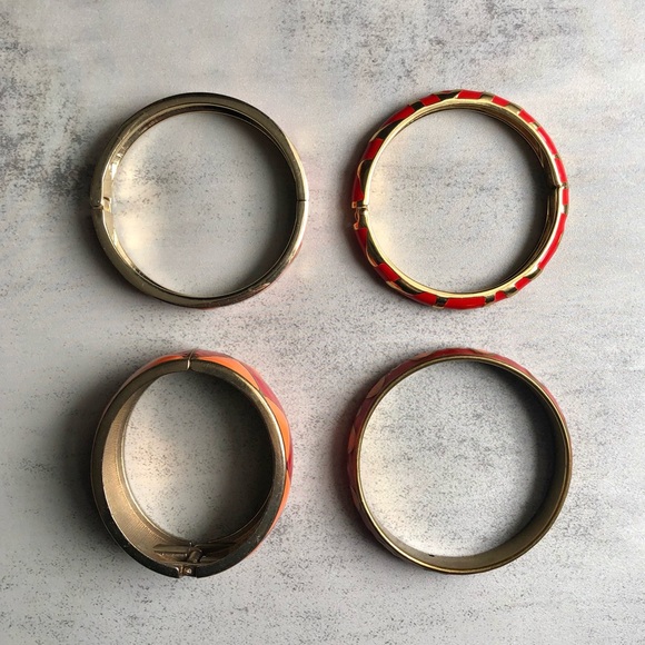 Orange Gold Bangle Bracelets - Picture 10 of 10